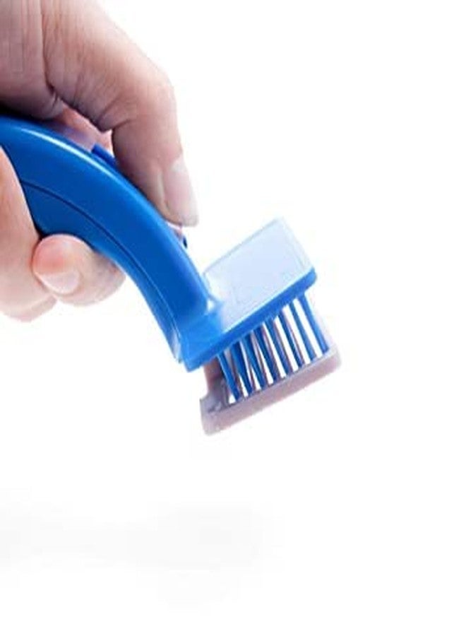 Pups&Pets مجموعة Pups&Pets المكونة من قطعتين، قفاز تنظيف شعر الحيوانات الأليفة Slicker Brush للكلاب والقطط الصغيرة والمتوسطة والكبيرة (أزرق)، قفاز لإزالة شعر الحيوانات الأليفة - تدليك بخمسة أصابع للكلاب والقطط ذات الفراء الطويل والقصير - Image 2